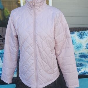 Columbia Women's Pink Puffer Jacket with Quilted Design Size L